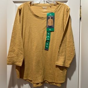 Women’s 3/4 sleeve cotton slub tee